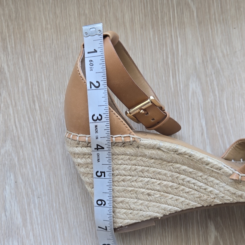 Vince Camuto Tan Brown Leather Espadrille Wedges Venerly Ankle Strap size 10 - Picture 16 of 16